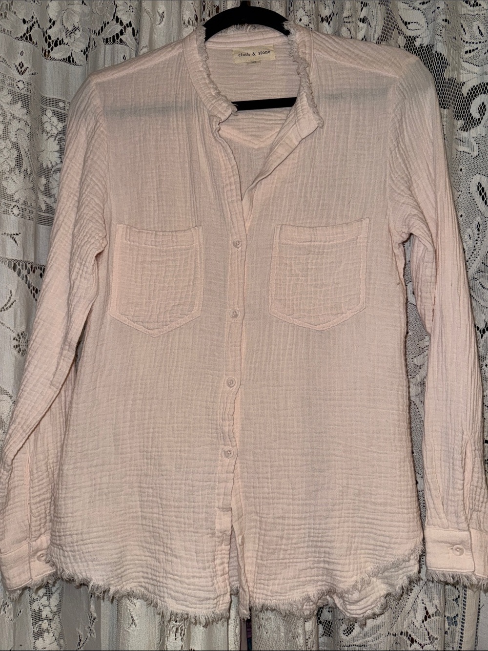 cloth & stone Light Pink Gauze Button-Down Shirt
